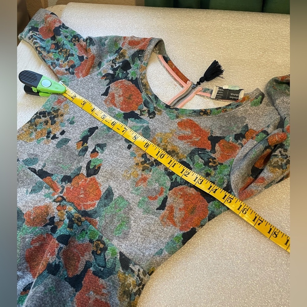 Anthropologie Floral Sweatshirt Dress XS - Picture 10 of 13
